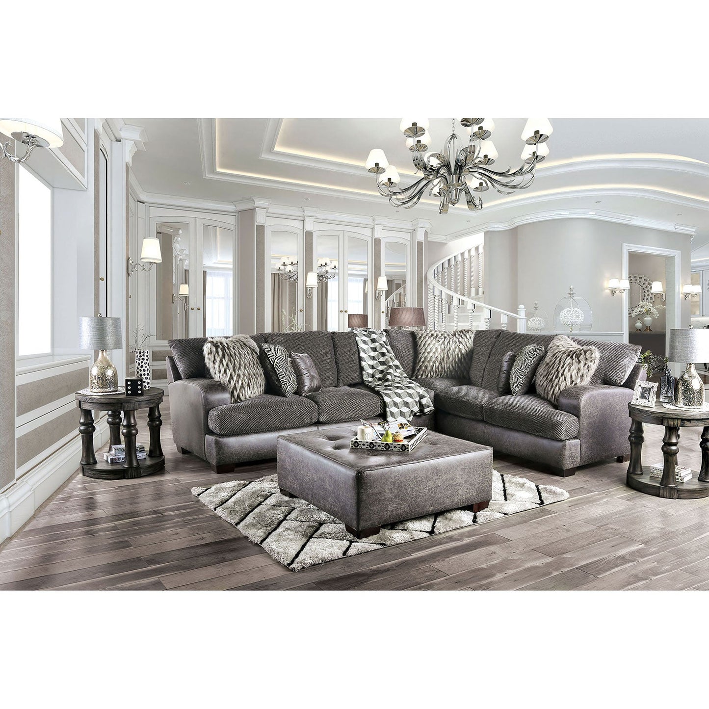 Gellhorn Gray Sectional - ATL FURNITURE