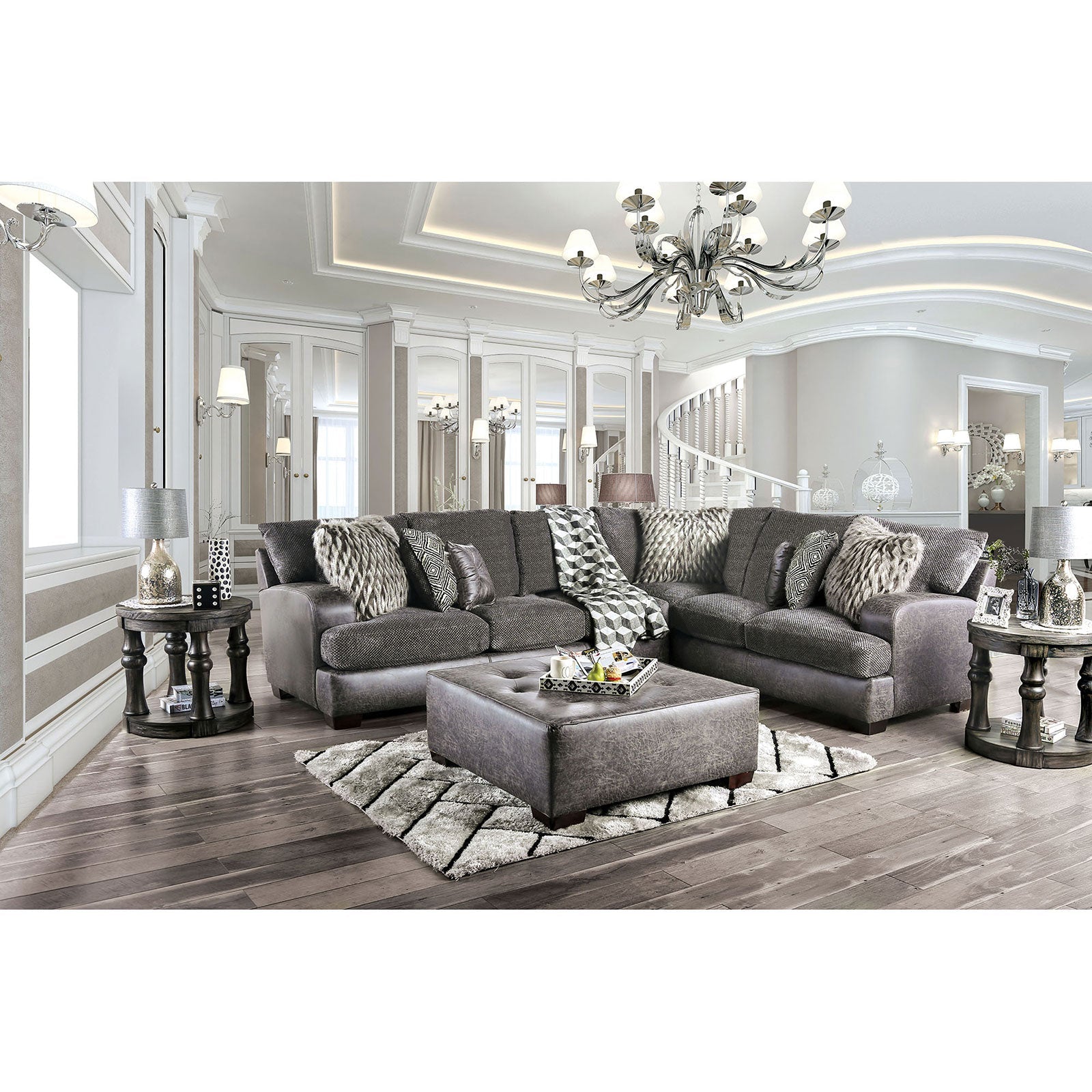 Gellhorn Gray Sectional - ATL FURNITURE