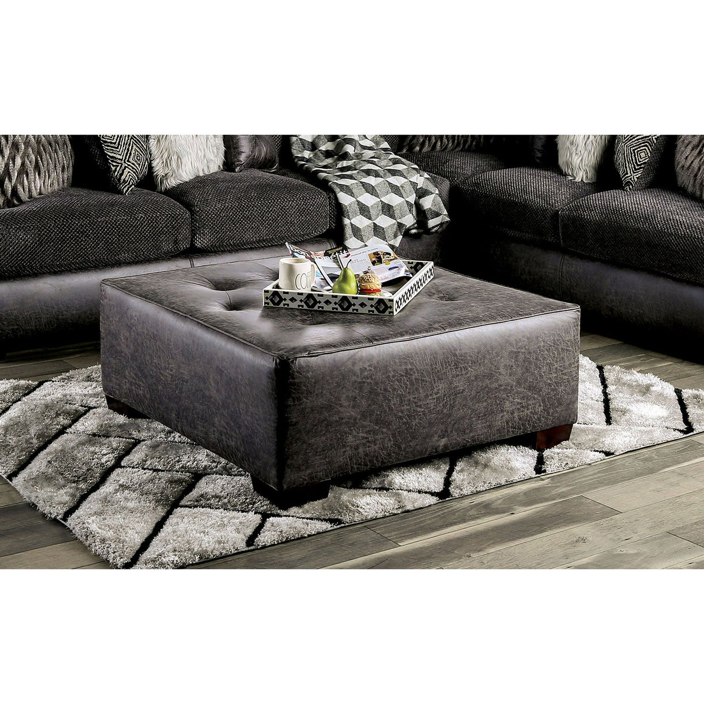 Gellhorn Gray Ottoman - ATL FURNITURE