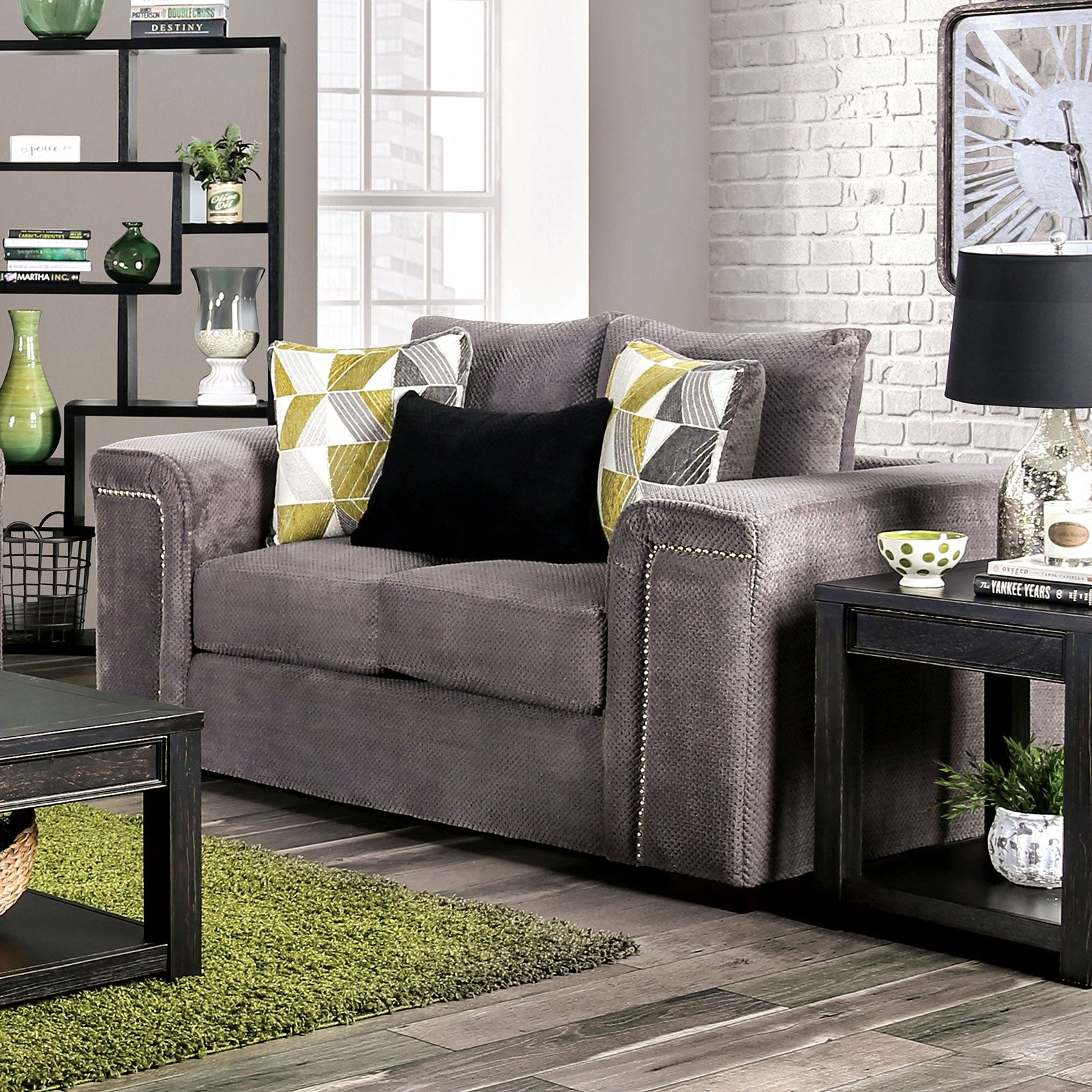 Bradford Warm Gray Love Seat - ATL FURNITURE