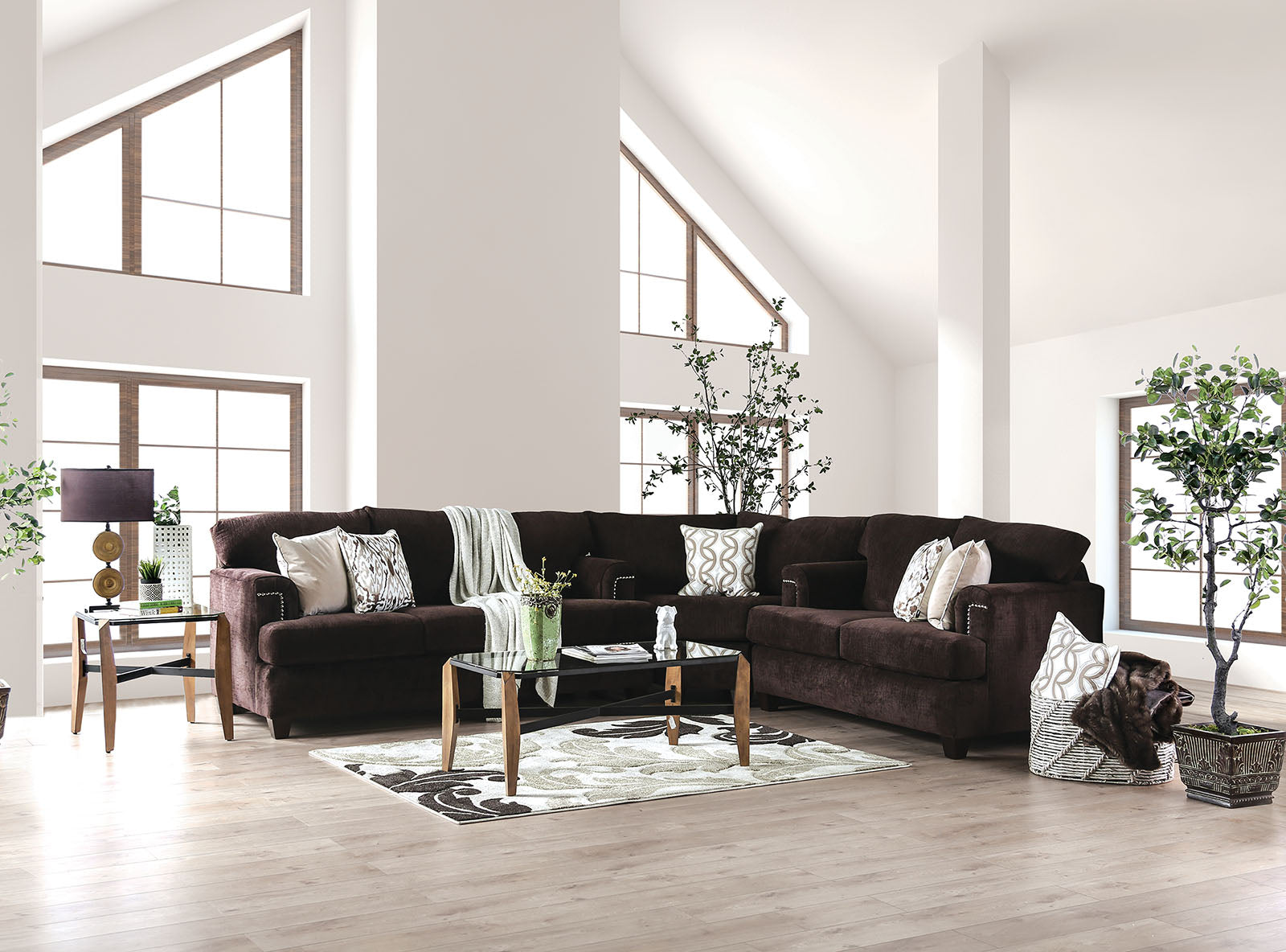 Brynlee Chocolate Sectional (*Pillows Sold Separately) - ATL FURNITURE