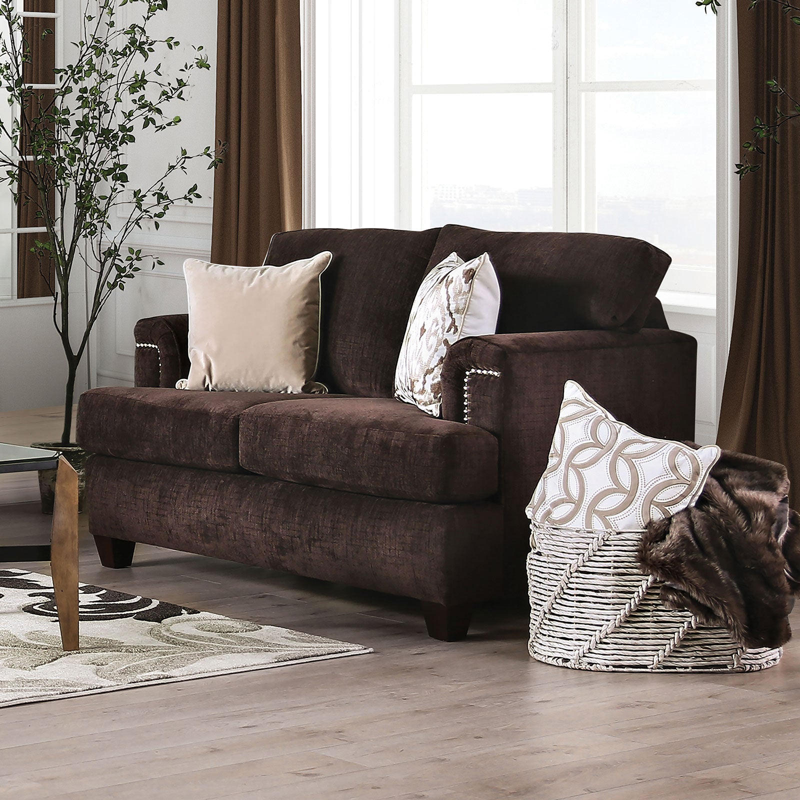 Brynlee Chocolate Love Seat (*Pillows Sold Separately) - ATL FURNITURE
