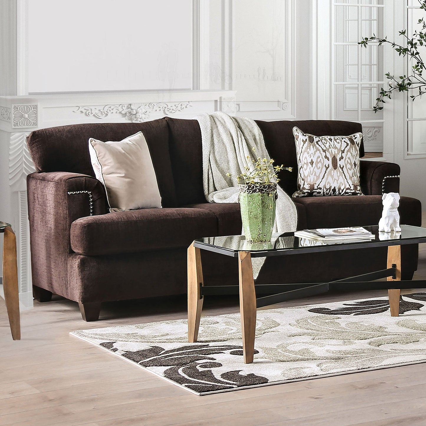 Brynlee Chocolate Sofa (*Pillows Sold Separately) - ATL FURNITURE