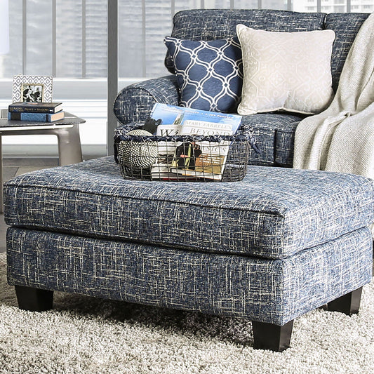 Pierpont Blue Ottoman - ATL FURNITURE