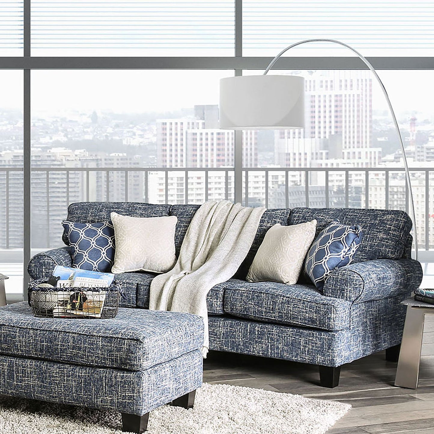 Pierpont Blue Sofa - ATL FURNITURE