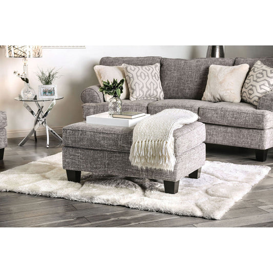 Pierpont Gray Ottoman - ATL FURNITURE