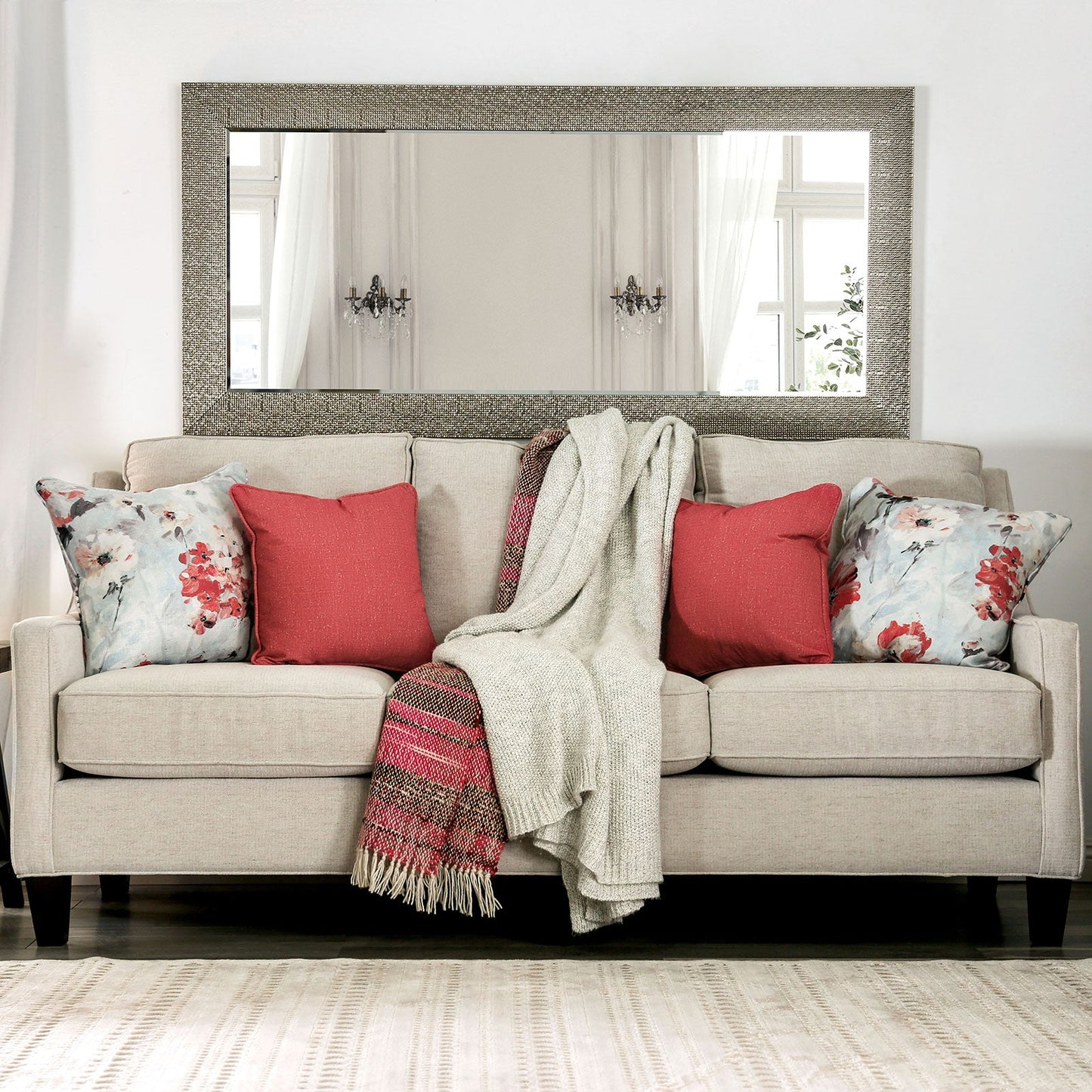 Nadene Ivory Sofa - ATL FURNITURE