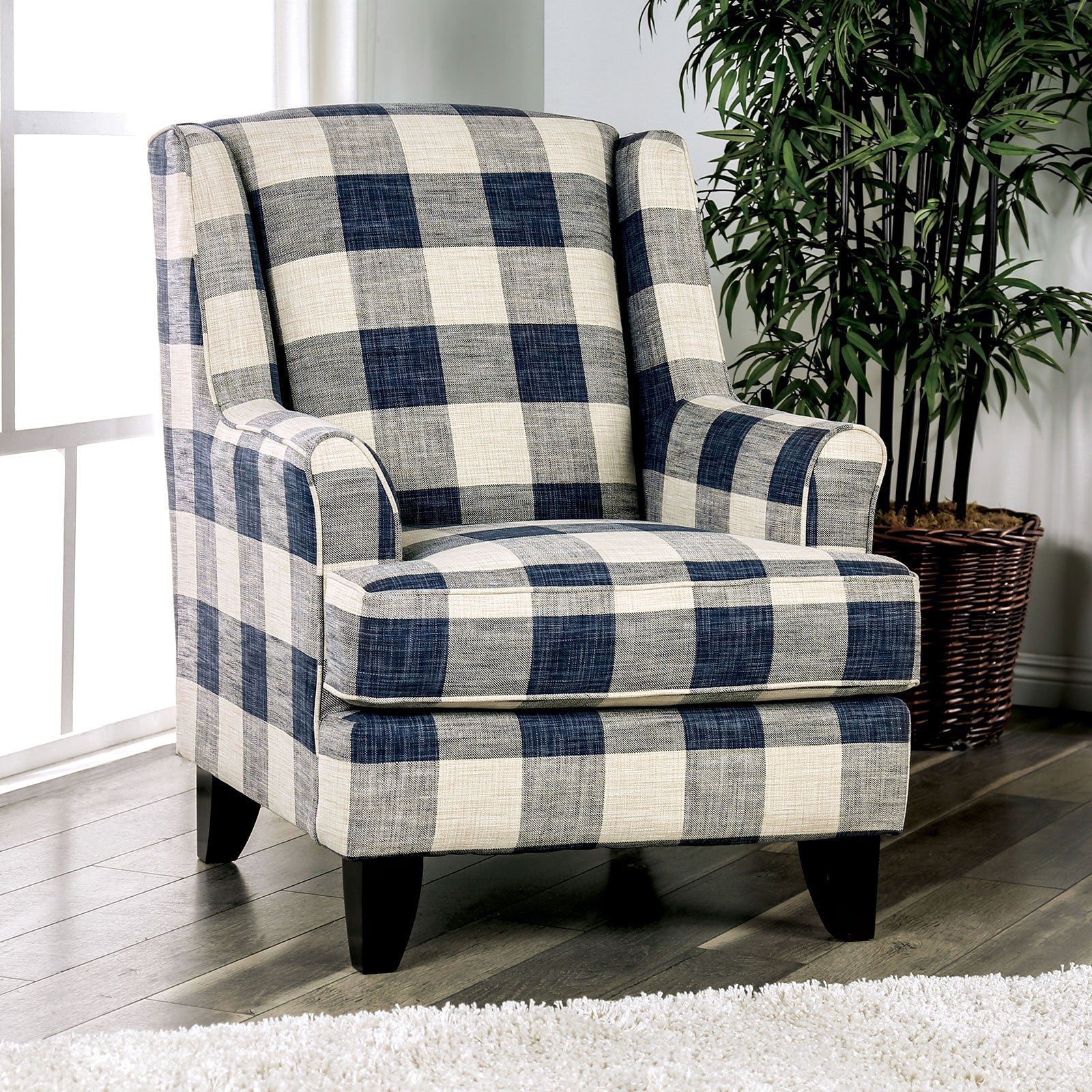 Nash Ivory Chair, Checkered - ATL FURNITURE