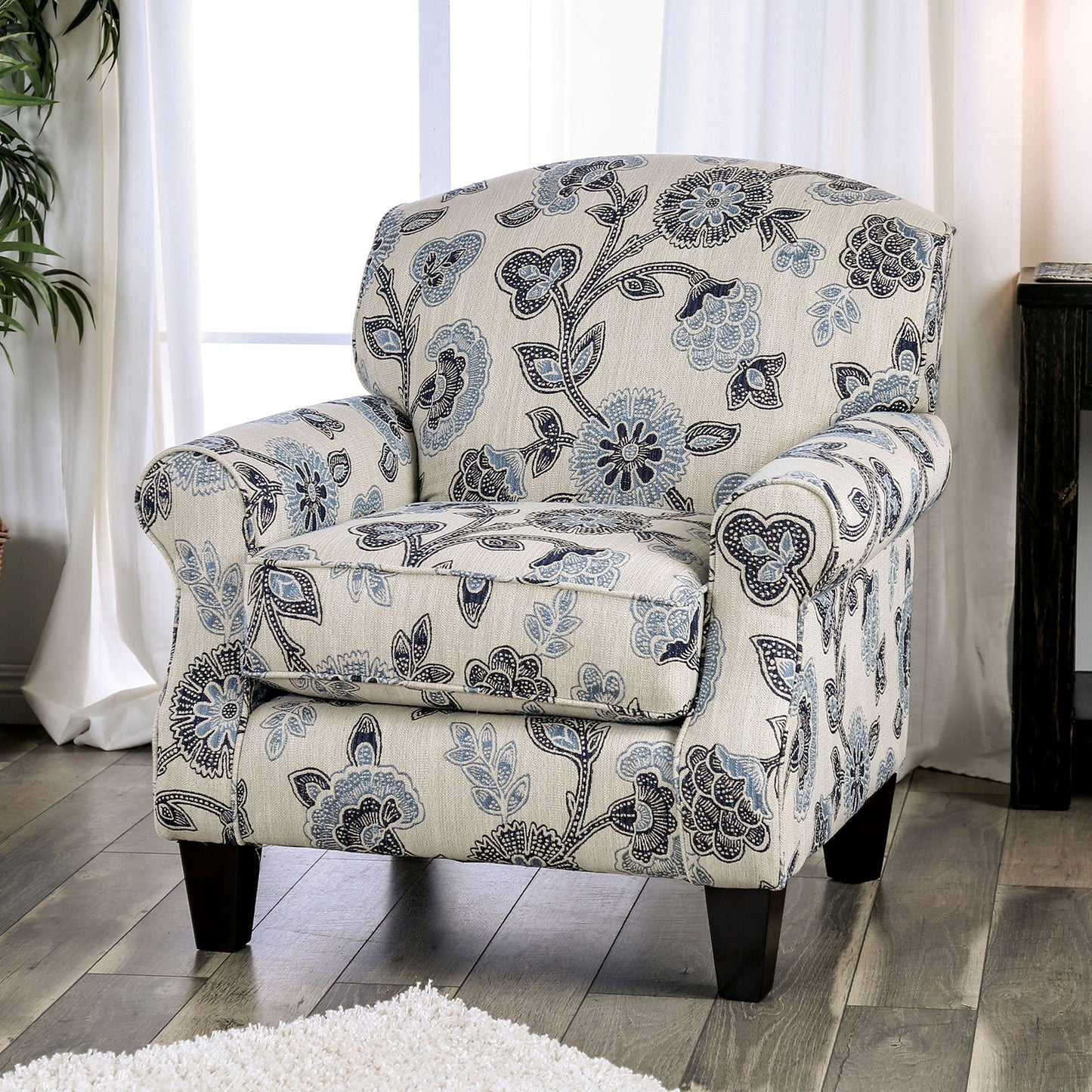 Nash Ivory Chair, Floral - ATL FURNITURE