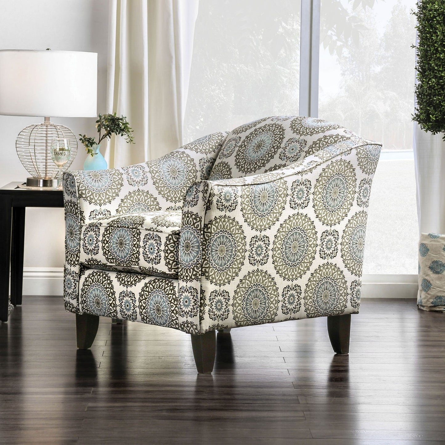 Misty Ivory/Pattern Floral Chair - ATL FURNITURE