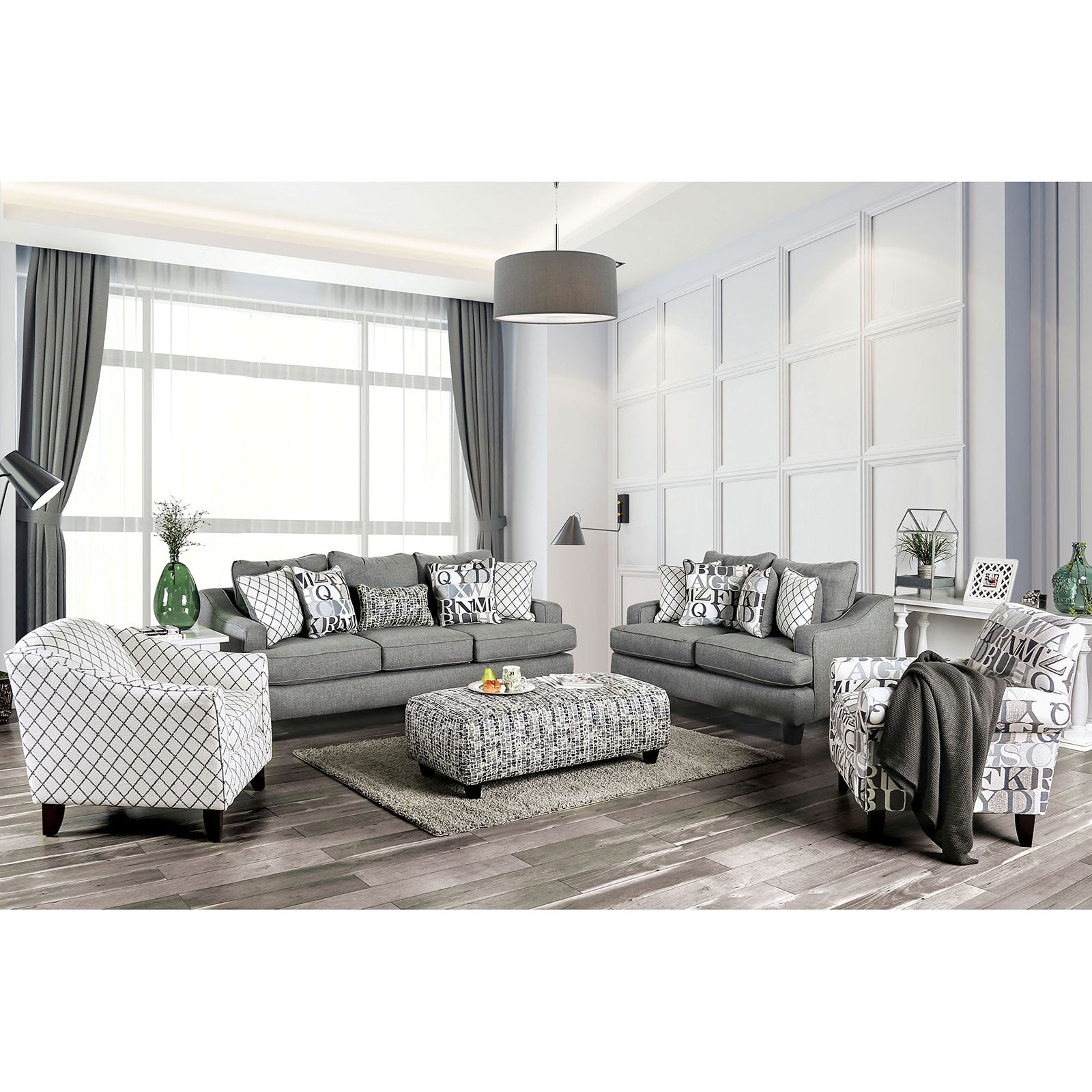 Verne Bluish Gray Sofa + Love Seat - ATL FURNITURE