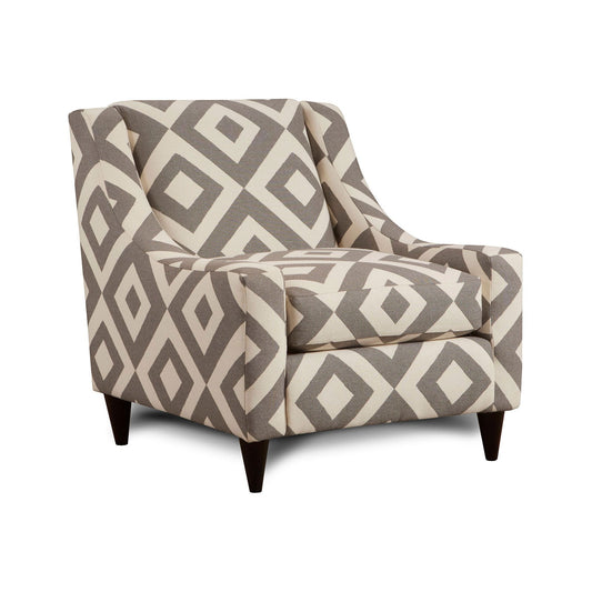 PARKER Ivory/Gray/Pattern Chair, Diamond Pattern - ATL FURNITURE