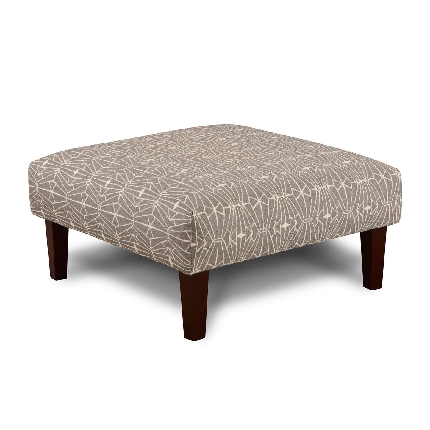 PARKER Gray/Pattern Ottoman - ATL FURNITURE