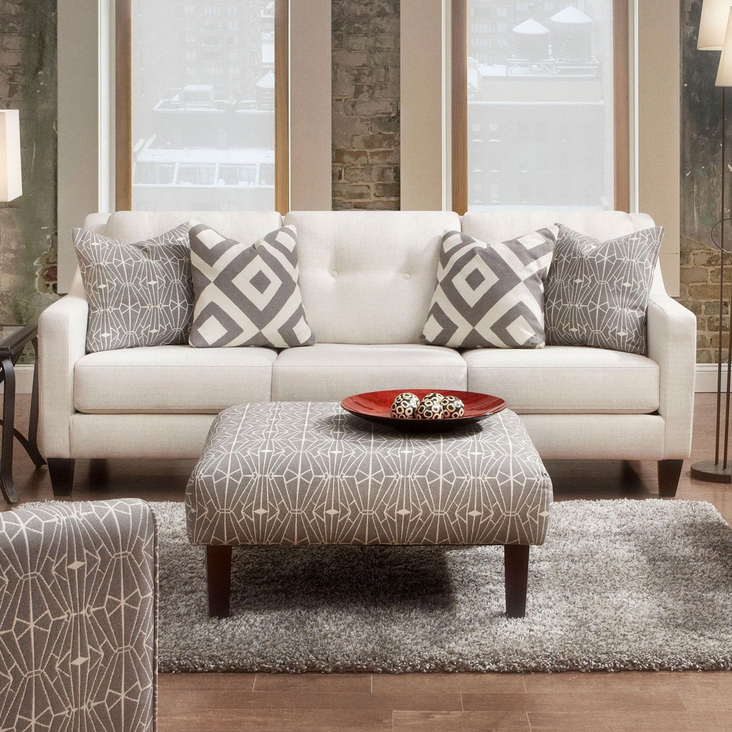 PARKER Ivory Sofa - ATL FURNITURE