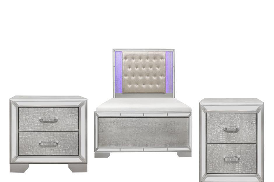 Homelegance - Aveline 3 Piece Queen Bedroom Set In Silver - 1428Sv-1*3 - ATL FURNITURE