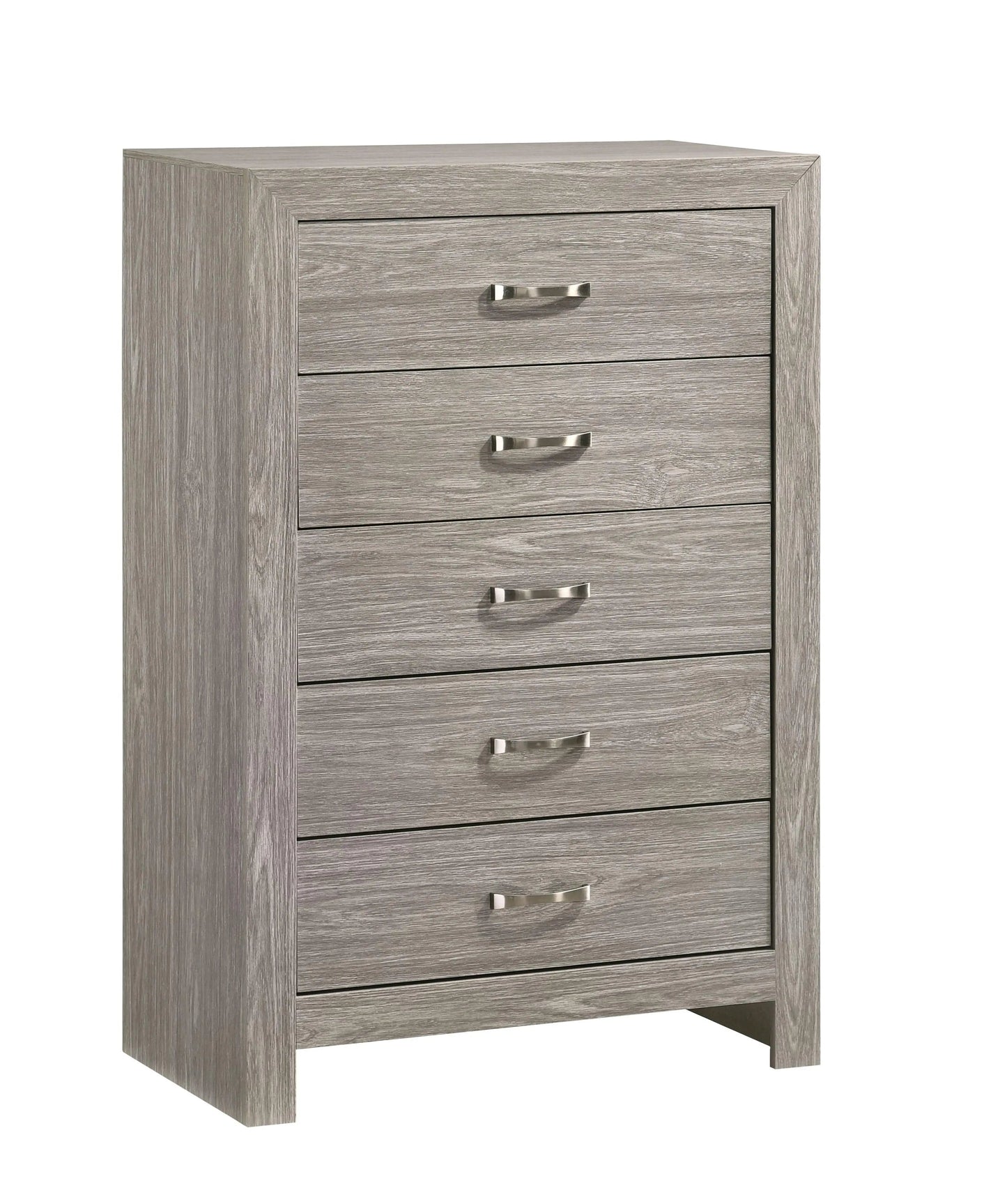 Yasmine White 6Pc Modern Bedroom Set in Gray Finish by Cosmos Furniture - ATL FURNITURE