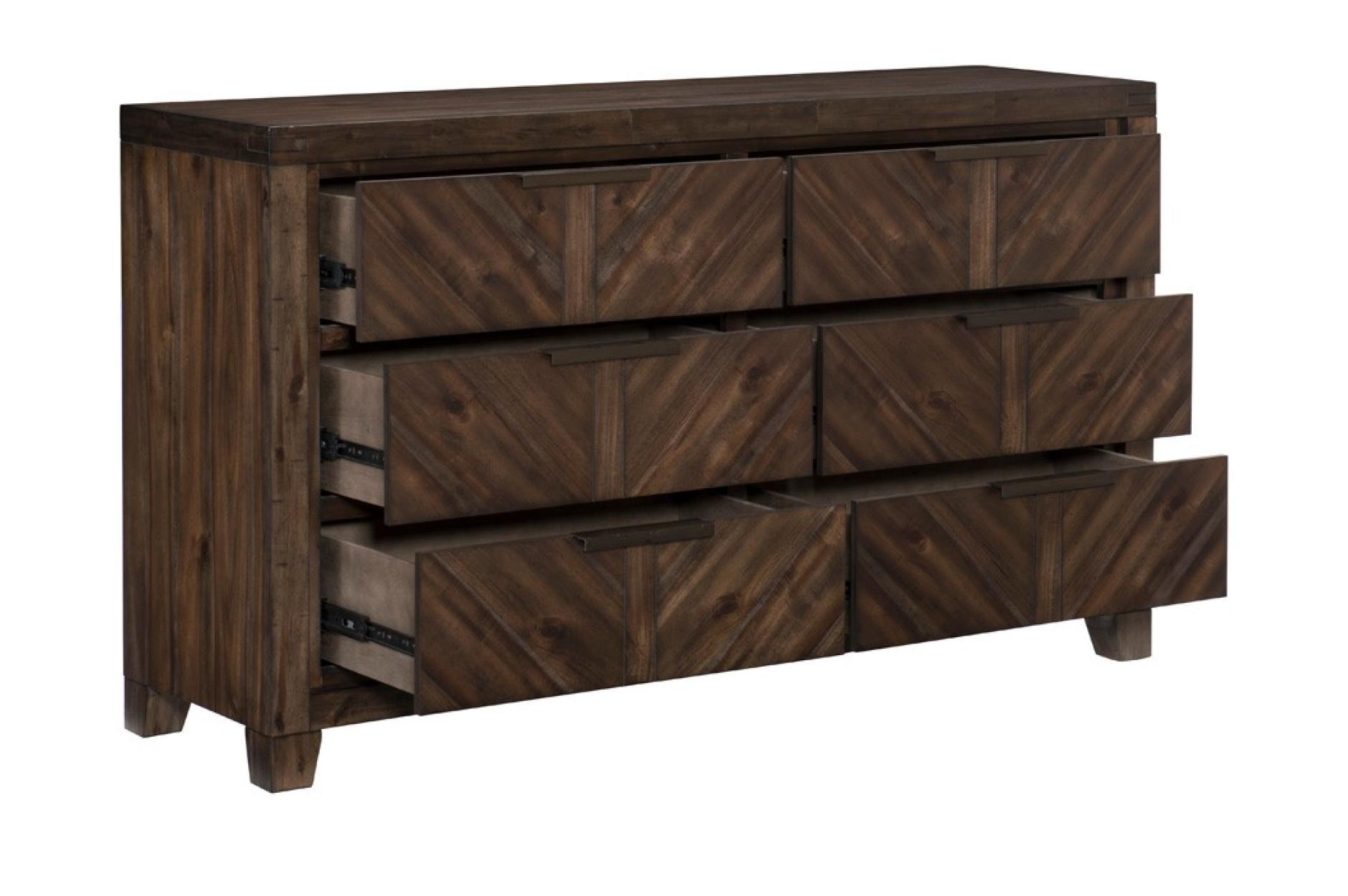 Homelegance - Parnell Dresser With Mirror In Distressed Espresso - 1648-6 - ATL FURNITURE