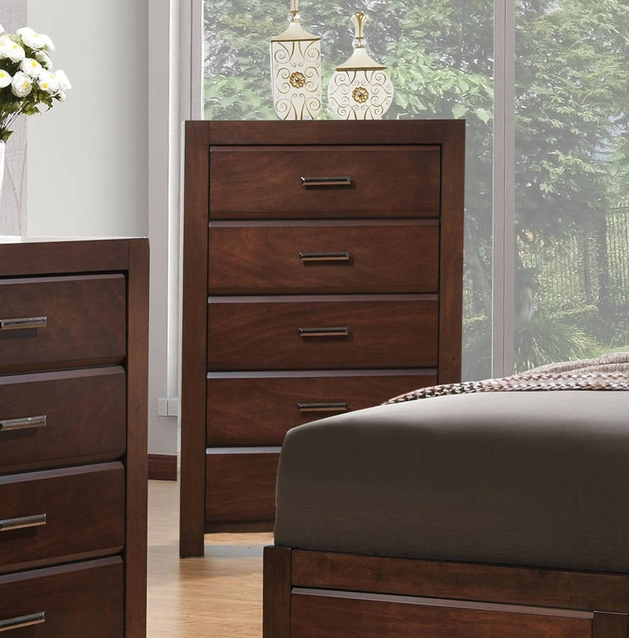 Acme Oberreit 5 Drawer Chest in Walnut 25796 - ATL FURNITURE