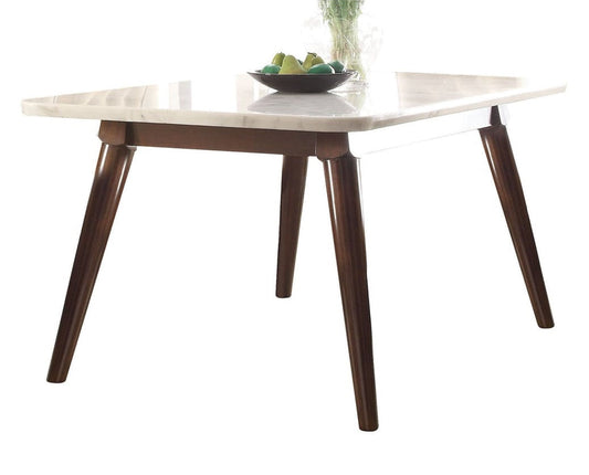 Acme Gasha Dining Table in White/Walnut 72820 - ATL FURNITURE