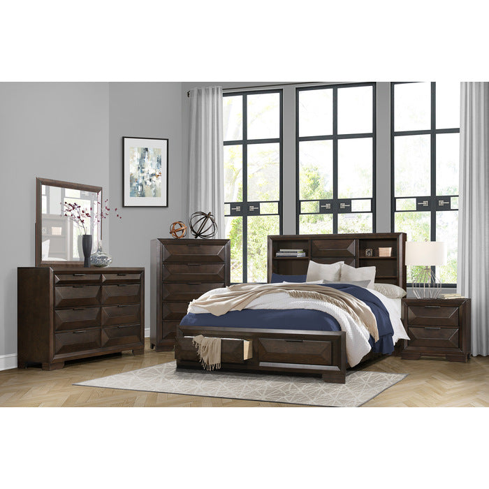 Homelegance - Chesky Warm Espresso 3 Piece Queen Platform Storage Bedroom Set - 1753-1-3 - ATL FURNITURE