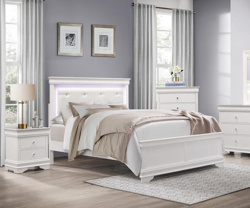 Homelegance - Lana 3 Piece Queen Bedroom Set In White - 1556W-1-3Set - ATL FURNITURE