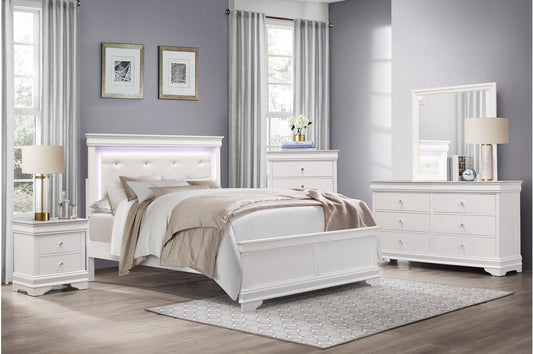 Homelegance - Lana 5 Piece Queen Bedroom Set In White - 1556W-1-5Set - ATL FURNITURE