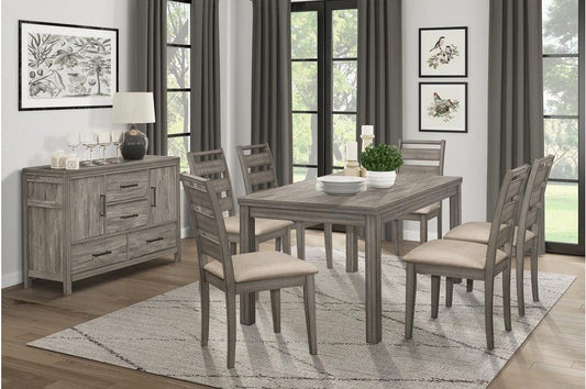 Homelegance - Bainbridge 7 Piece Dining Room Set In Weathered Gray - 1526-64-7Set - ATL FURNITURE