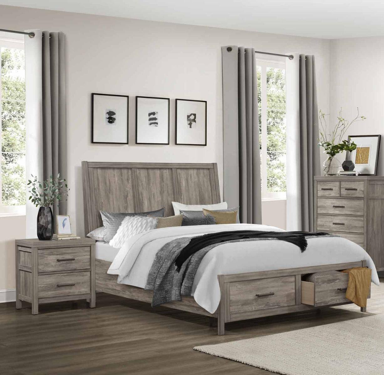 Homelegance - Bainbridge 3 Piece Eastern King Bedroom Set In Weathered Gray - 1526K-1Ek-3Set - ATL FURNITURE