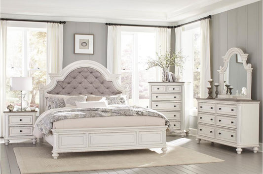 Homelegance - Baylesford 6 Piece Eastern King Bedroom Set In Antique White - 1624Kw-1Ek-6Set - ATL FURNITURE