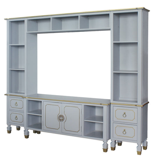 ACME House Marchese Entertainment Center with TV Stand in Pearl Gray 91990 - ATL FURNITURE