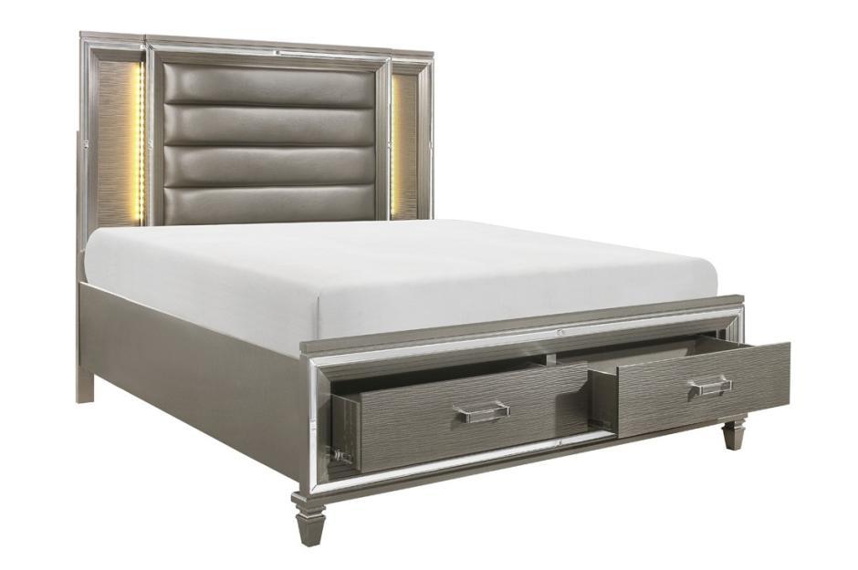 Homelegance - Tamsin Queen Platform Bed With Footboard Storage, Led Lighting - 1616-1 - ATL FURNITURE