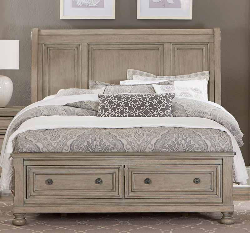 Homelegance - Bethel Eastern King Sleigh Platform Bed With Footboard Storages - 2259Kgy-1Ek - ATL FURNITURE