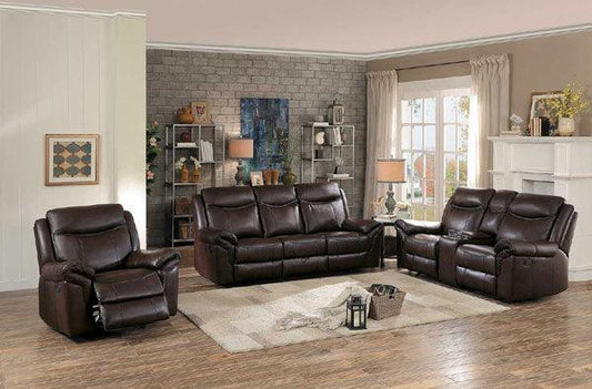 Homelegance - Aram 3 Piece Double Reclining Living Room Set - 8206Brw-3Set - ATL FURNITURE