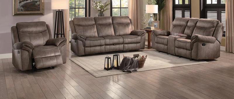 Homelegance - Aram 3 Piece Double Reclining Living Room Set - 8206Nf-3Set - ATL FURNITURE