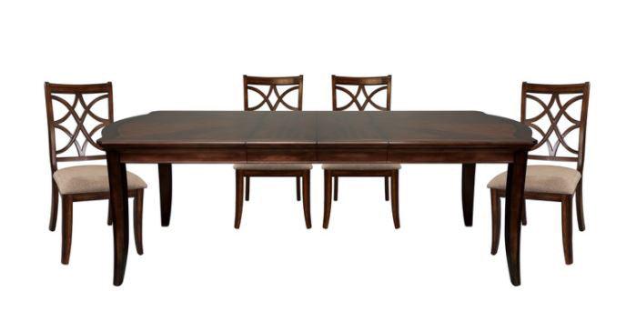 Homelegance - Keegan Rich Brown Cherry 5 Piece Dining Table Set - 2546-96-5 - ATL FURNITURE